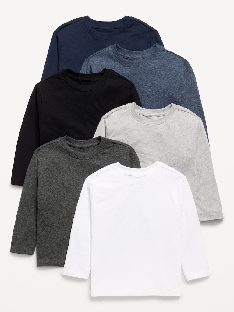 Long-Sleeve T-Shirt 6-Pack for Toddler Boys
