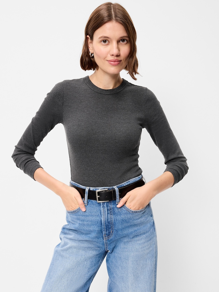 Snug Long-Sleeve Crew-Neck T-Shirt