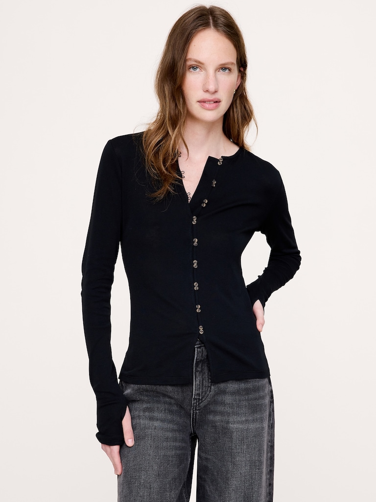Airy Cotton Cardigan T-Shirt