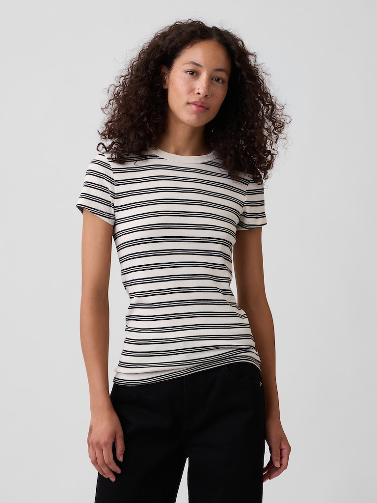 Ribbed Crewneck T-Shirt