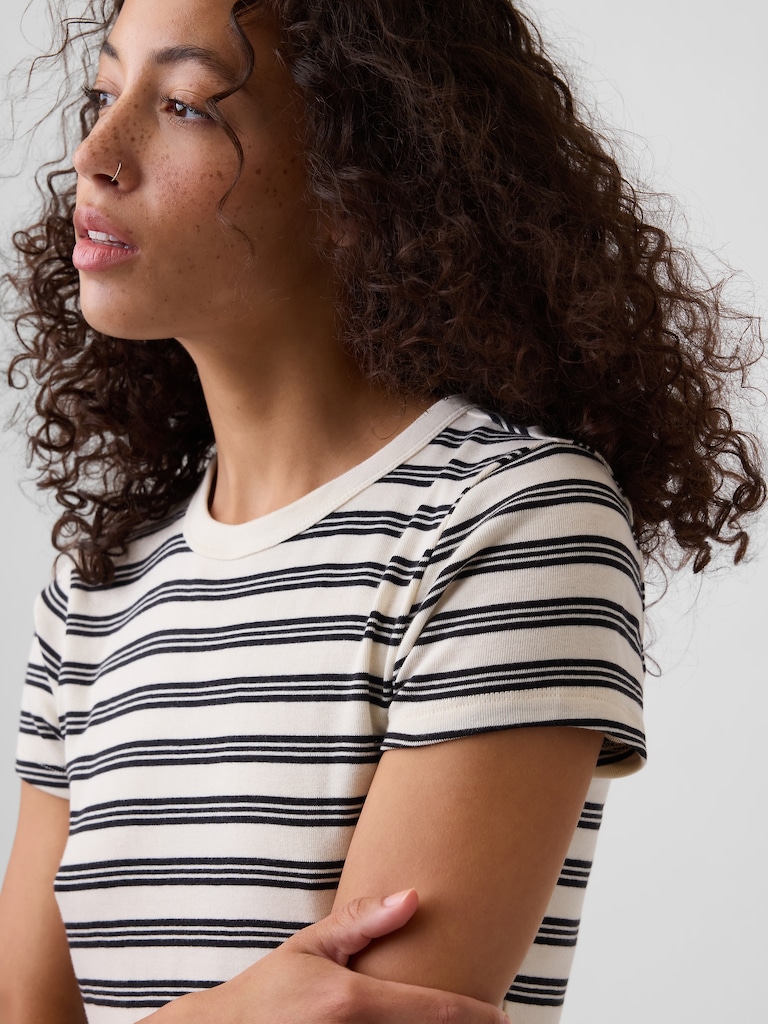 Ribbed Crewneck T-Shirt