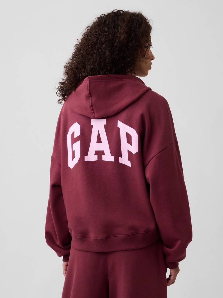 Relaxed Gap Mini-Logo Cropped Hoodie