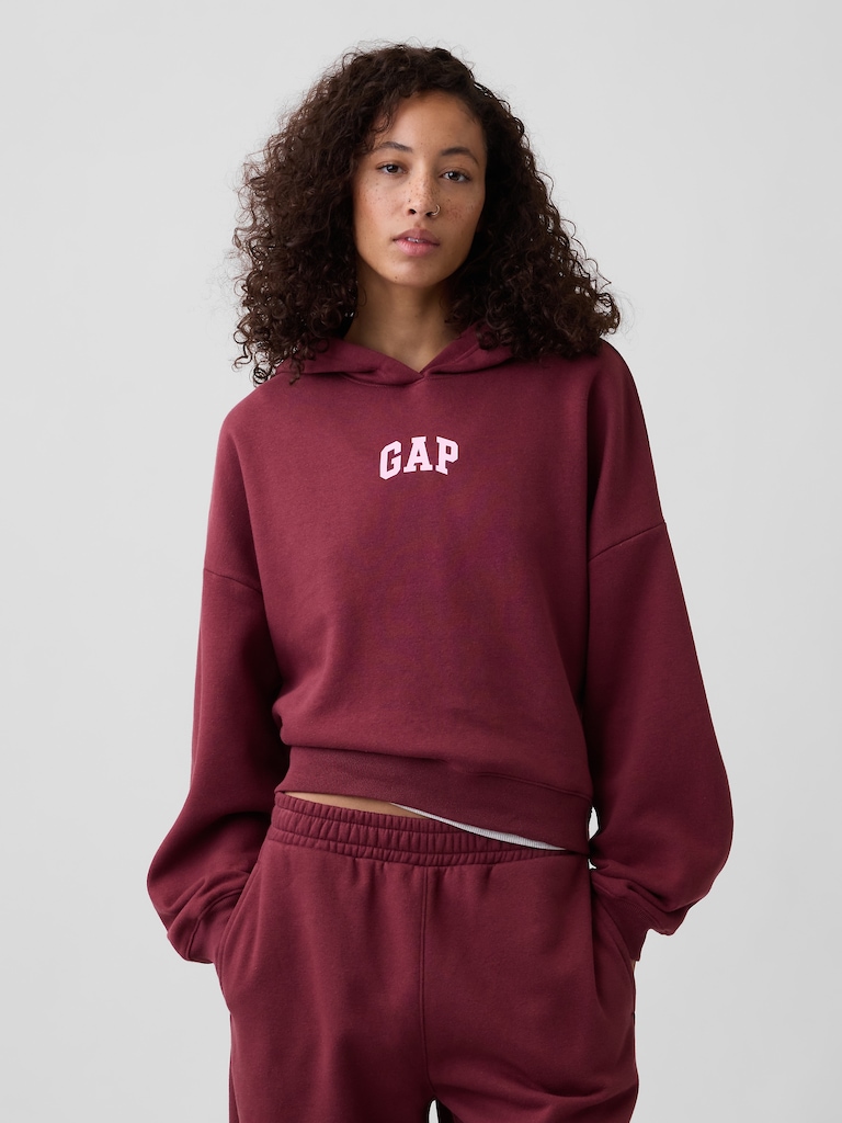 Relaxed Gap Mini-Logo Cropped Hoodie