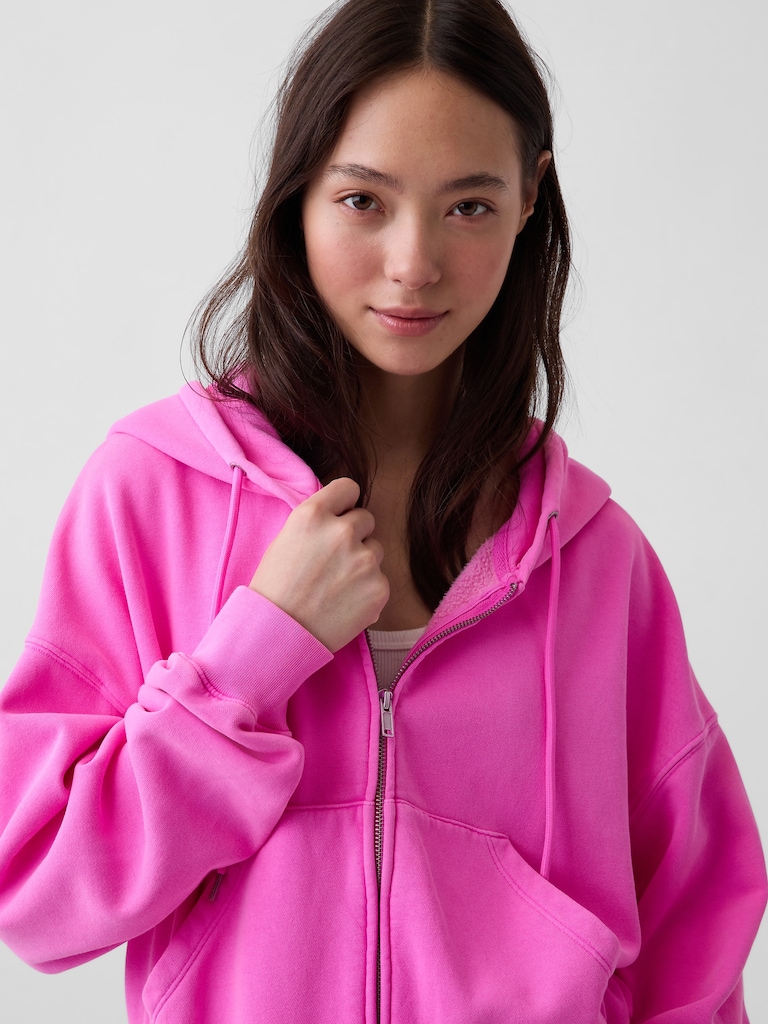 VintageSoft Wedge Zip Hoodie