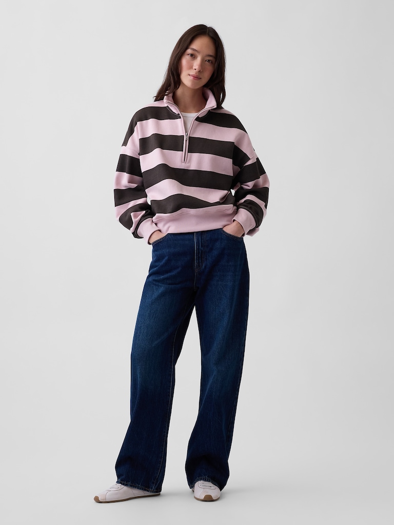 VintageSoft Oversized Half-Zip Wedge Pullover