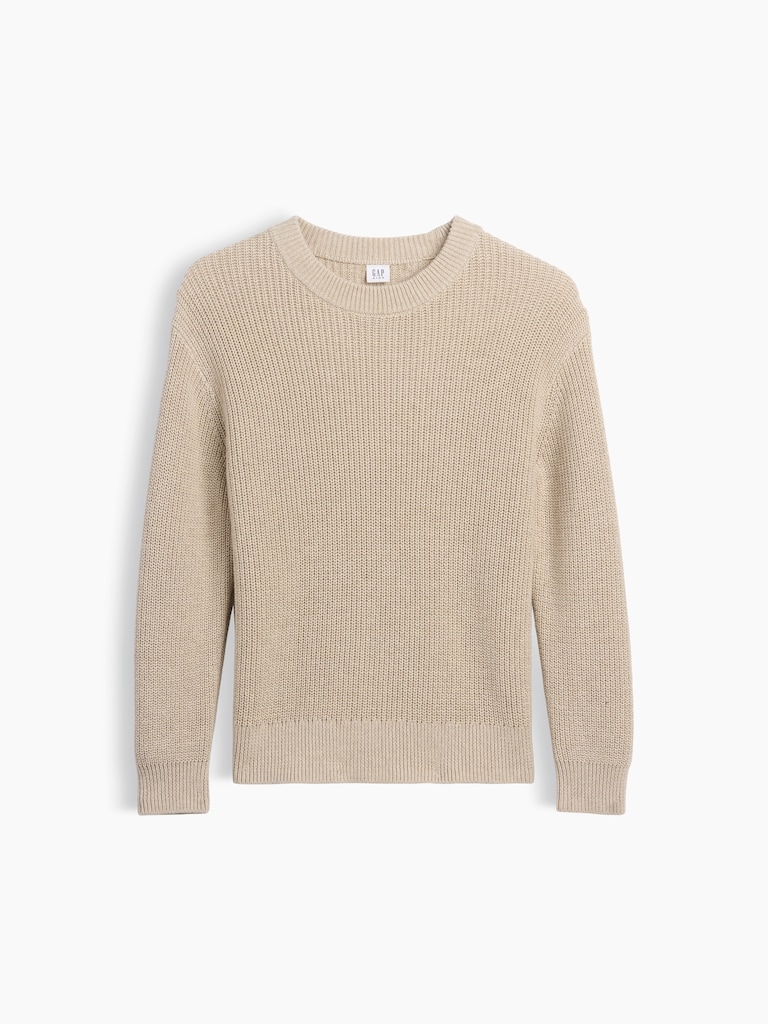100% Cotton Relaxed Shaker Sweater