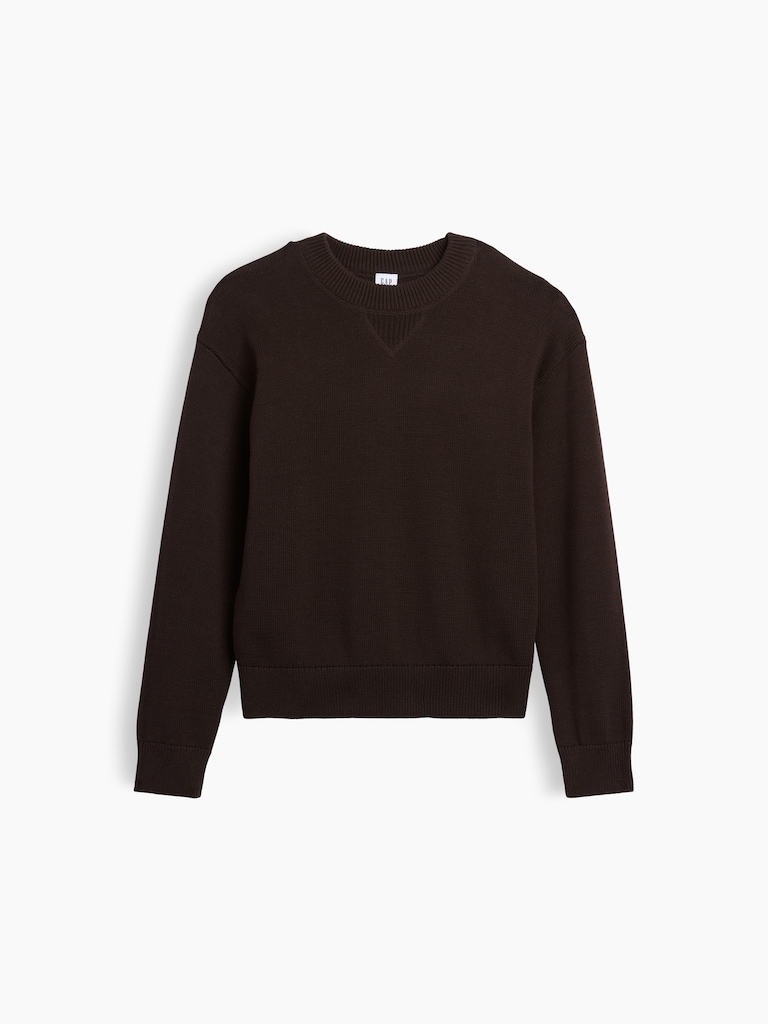 100% Cotton Relaxed Shaker Sweater