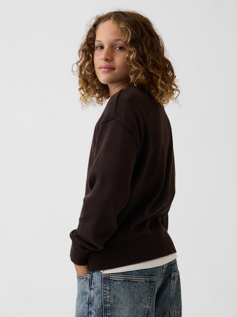 100% Cotton Relaxed Shaker Sweater