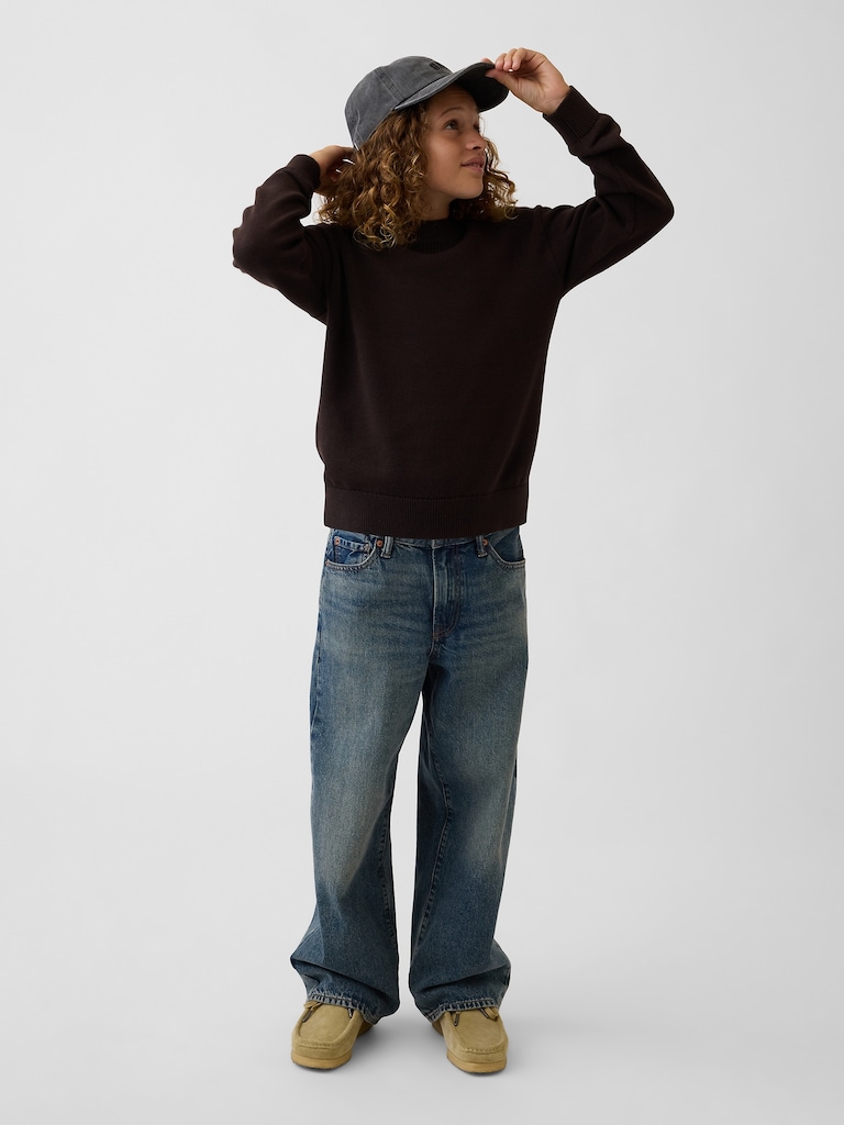 100% Cotton Relaxed Shaker Sweater