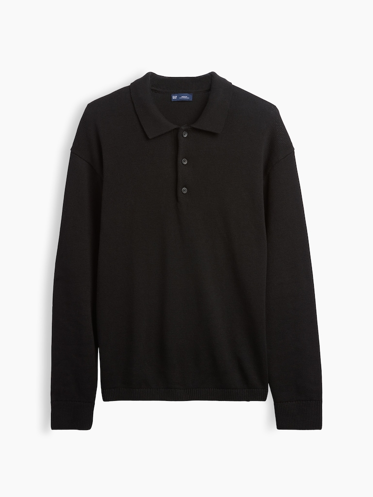 Relaxed Polo Sweater