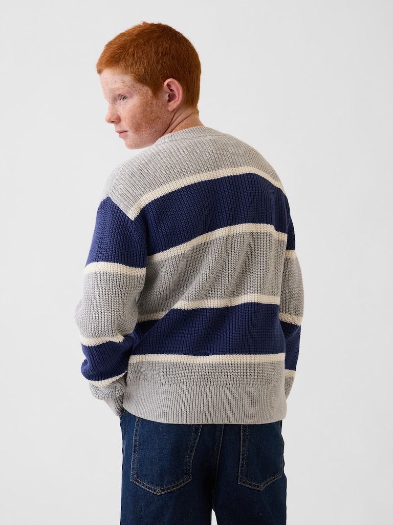 100% Cotton Relaxed Shaker Sweater