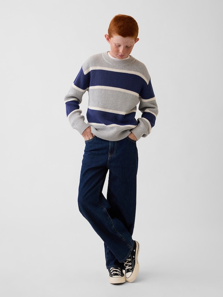 100% Cotton Relaxed Shaker Sweater