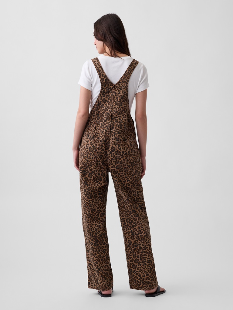 Leopard Print Loose Overalls