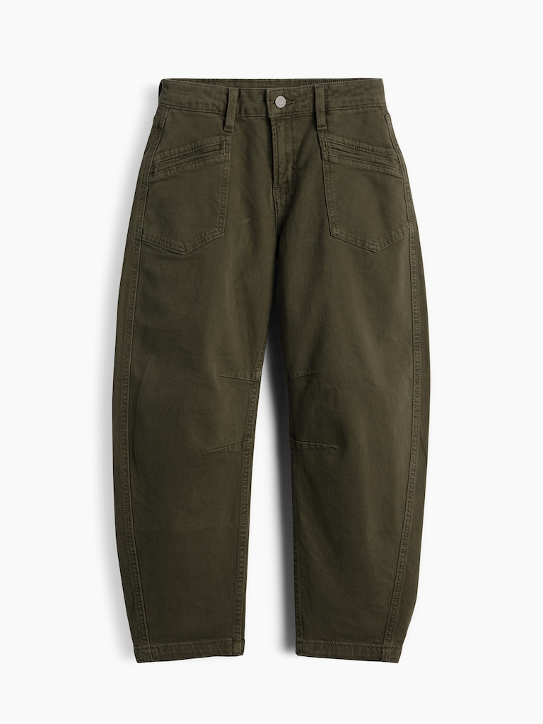 Kids High Rise Barrel Jeans