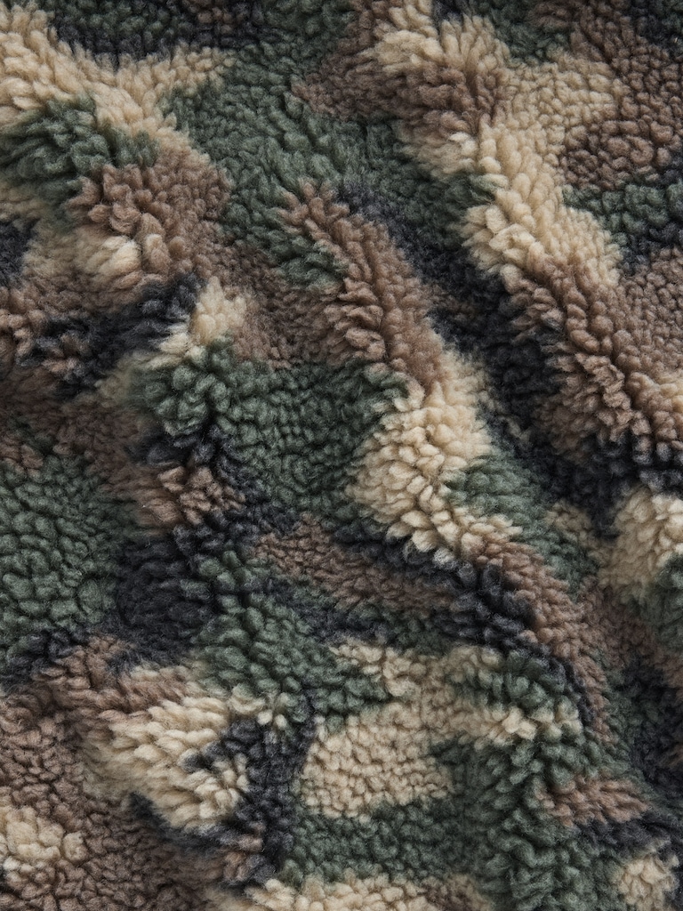 Kids Sherpa Relaxed Camo Zip Jacket