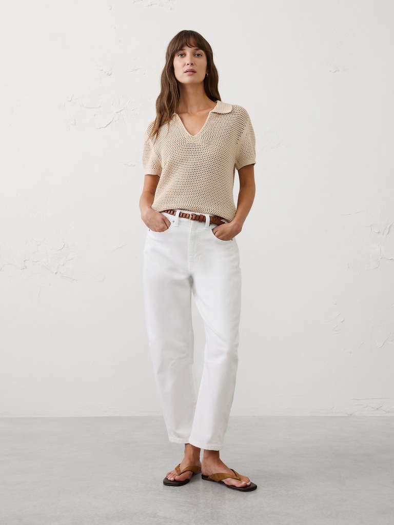 Barrel-Leg Mid-Rise Jean