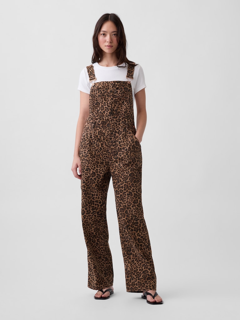 Leopard Print Loose Overalls