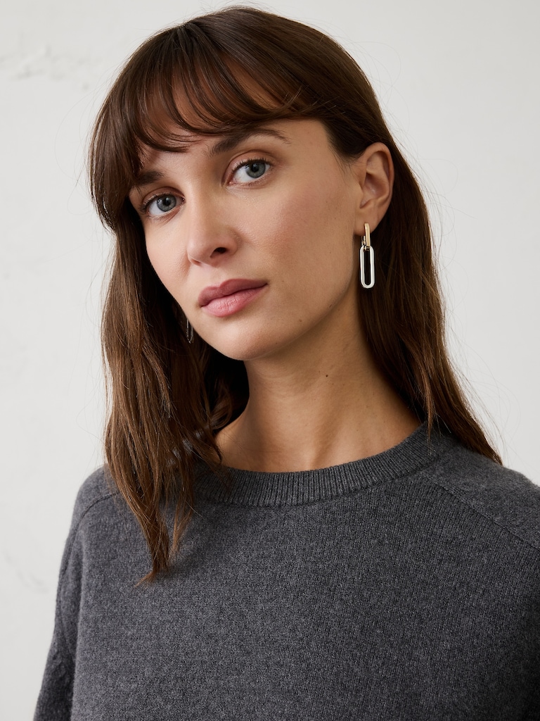 Mixed Metal Paperclip Drop Earrings
