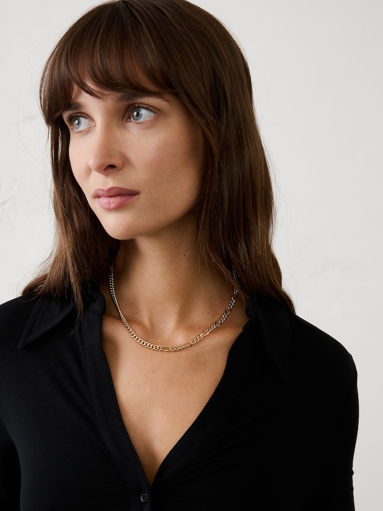 Mixed Chain-Pull Through Necklace