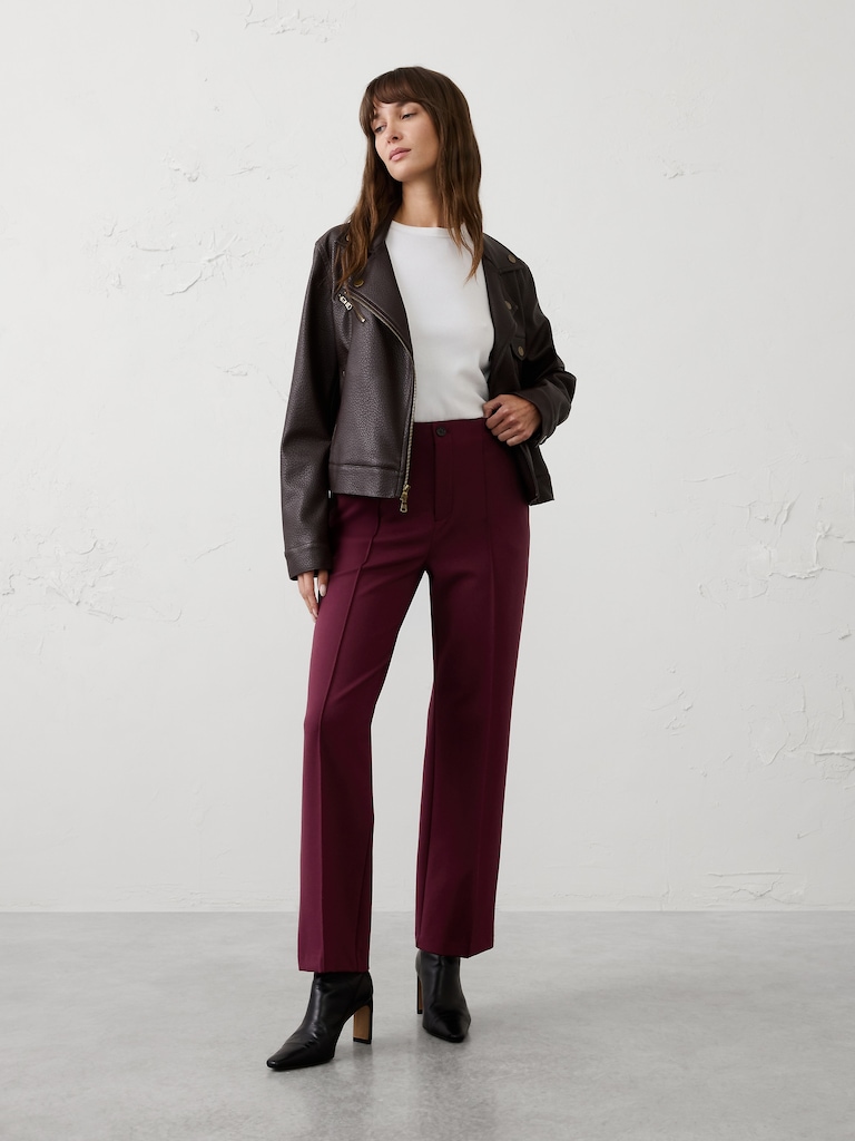 Straight High-Rise Ponte Pant