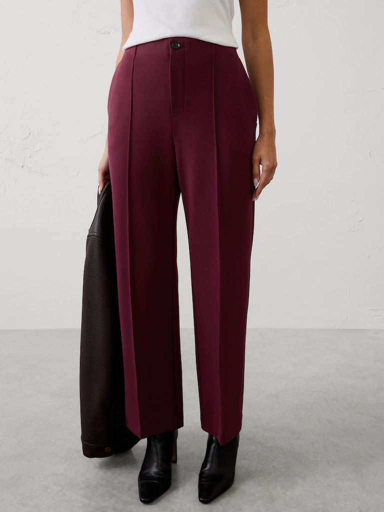 Straight High-Rise Ponte Pant