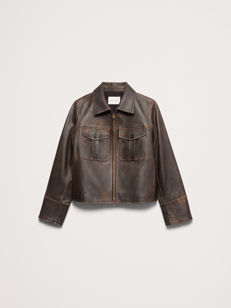 Distressed Leather Jacket