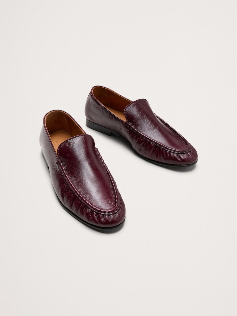 Leather Moc-Toe Loafer