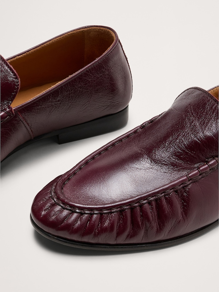Leather Moc-Toe Loafer