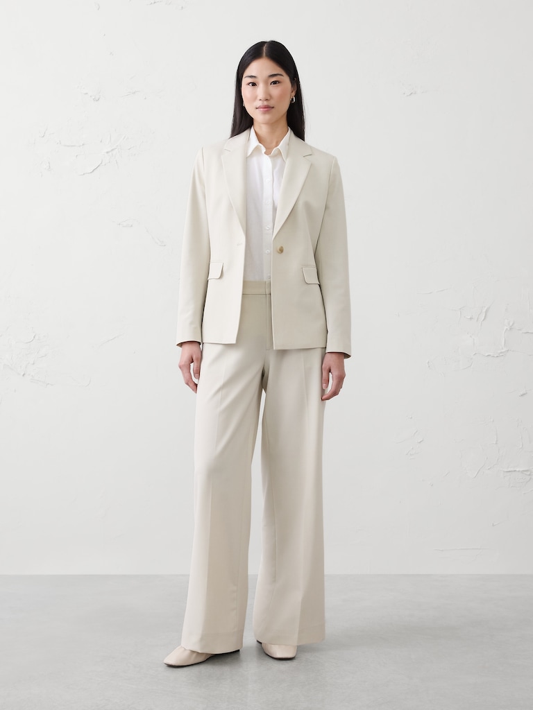Sculpted Stretch Long Blazer