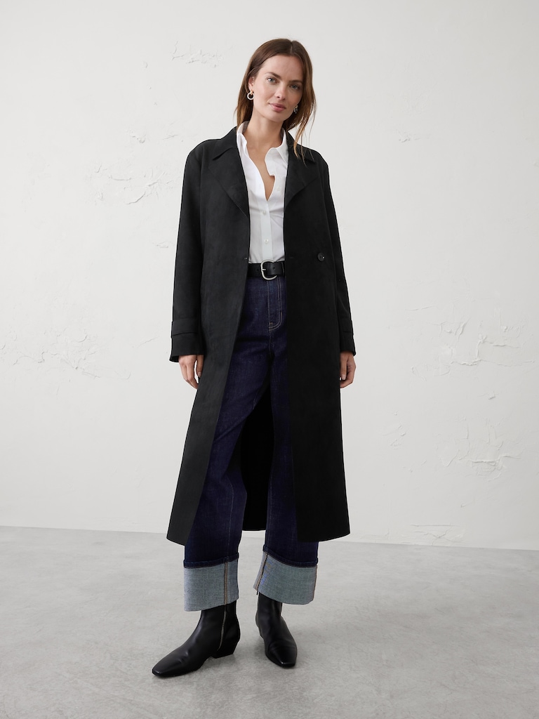 Vegan Suede Long Coat