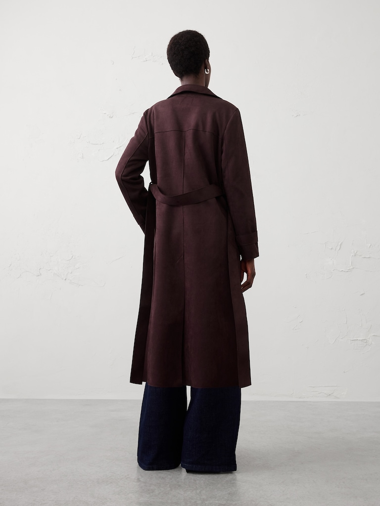Vegan Suede Long Coat
