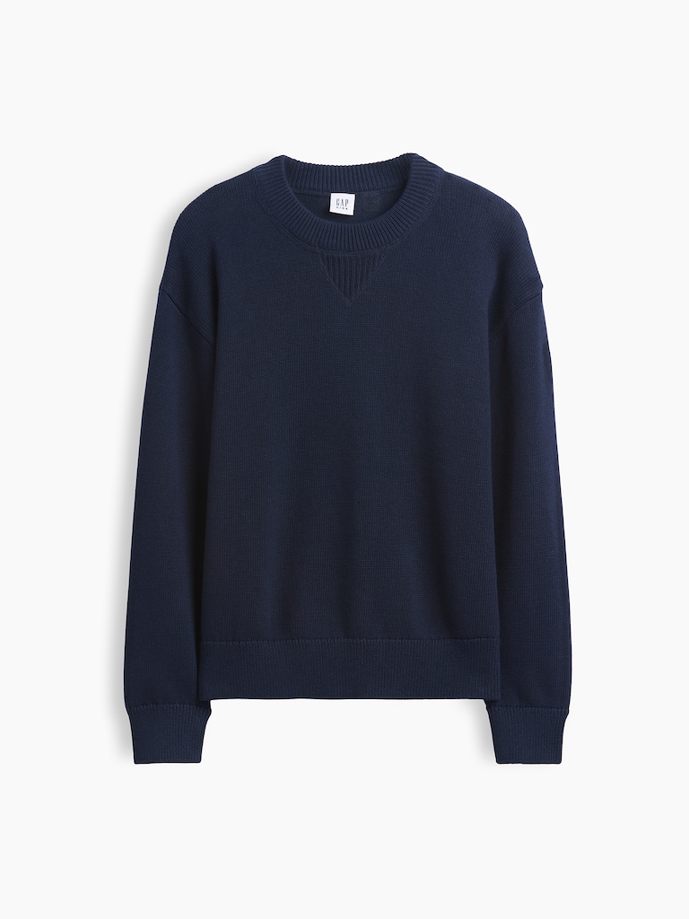 100% Cotton Relaxed Shaker Sweater