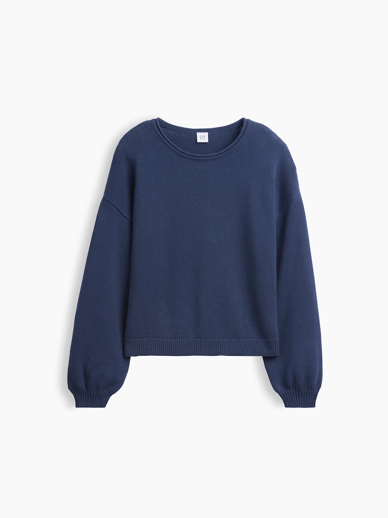 Kids 100% Cotton Oversized Rollneck Sweater