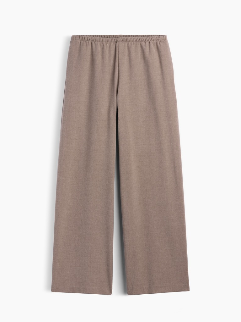 Brushed Twill Easy Wide-Leg Pants