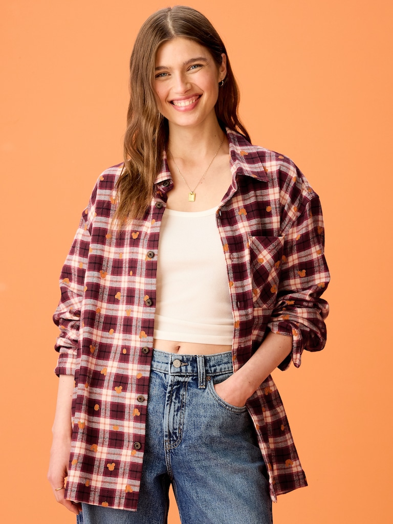 Old Navy x Disney Mickey Mouse Flannel Shirt for Adults