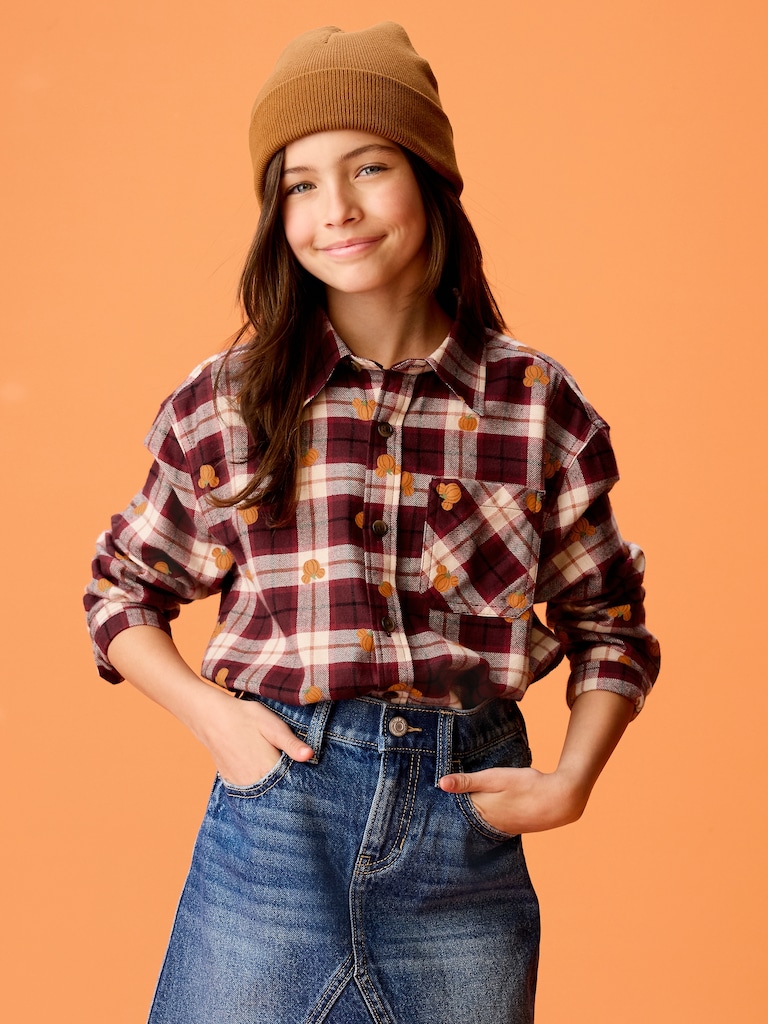 Old Navy x Disney Mickey Mouse Oversized Flannel Gender-Neutral Shirt for Kids