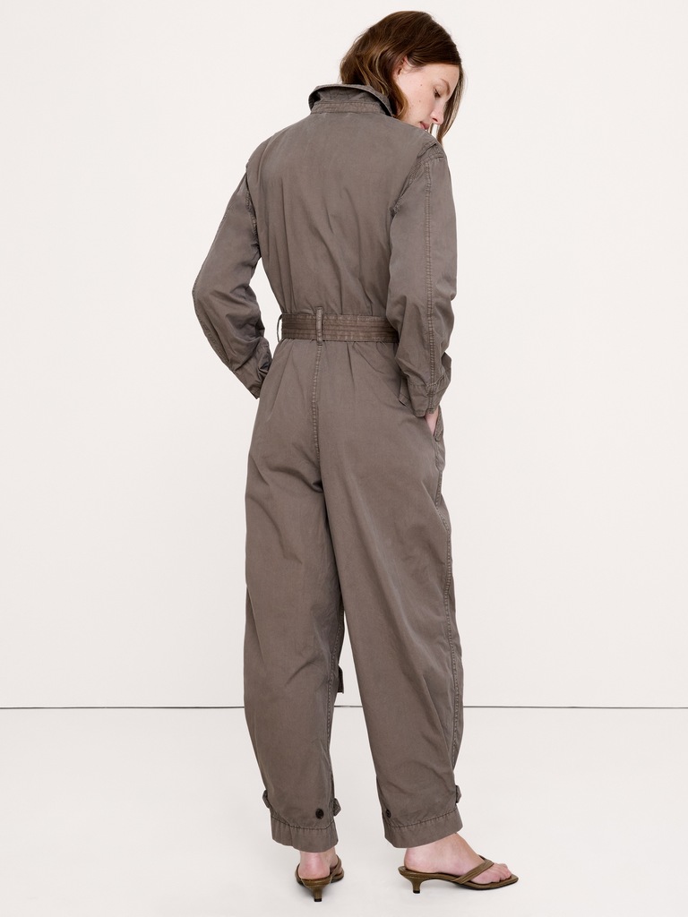 Cotton Twill Zip Jumpsuit