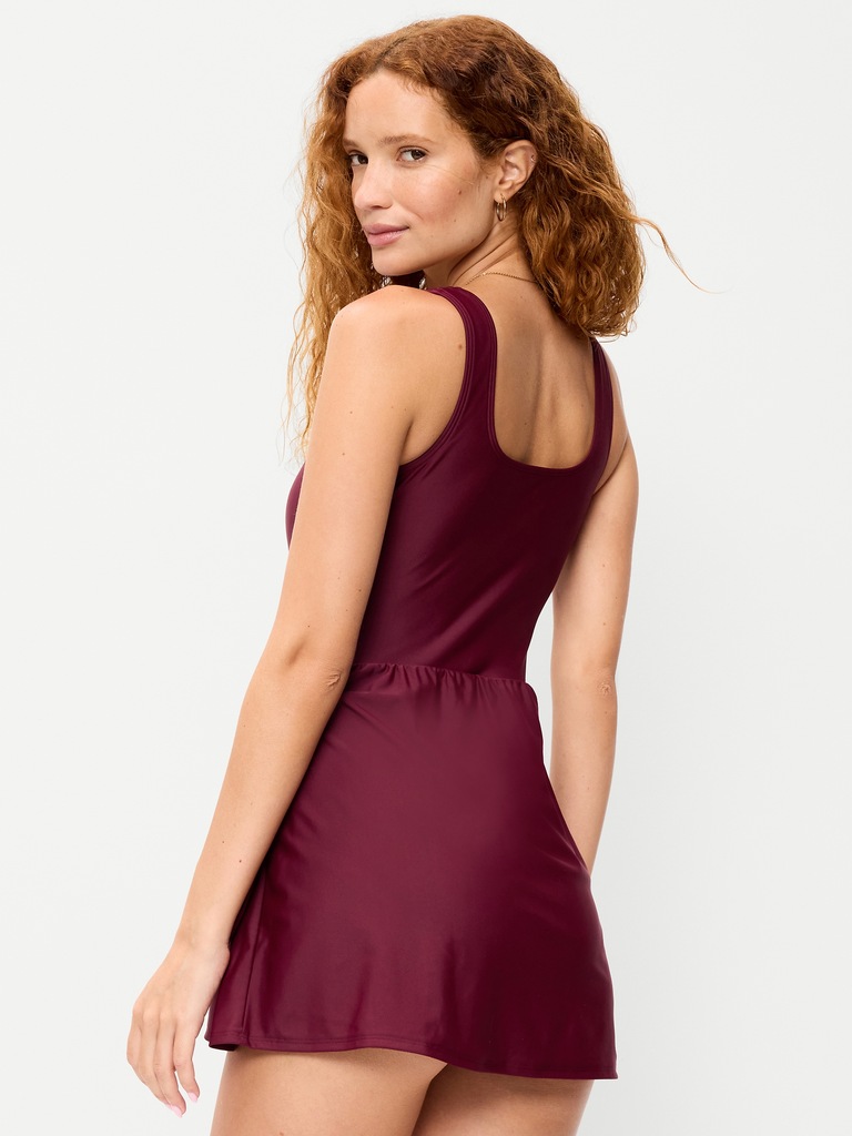 Matte Side-Tie Swim Dress