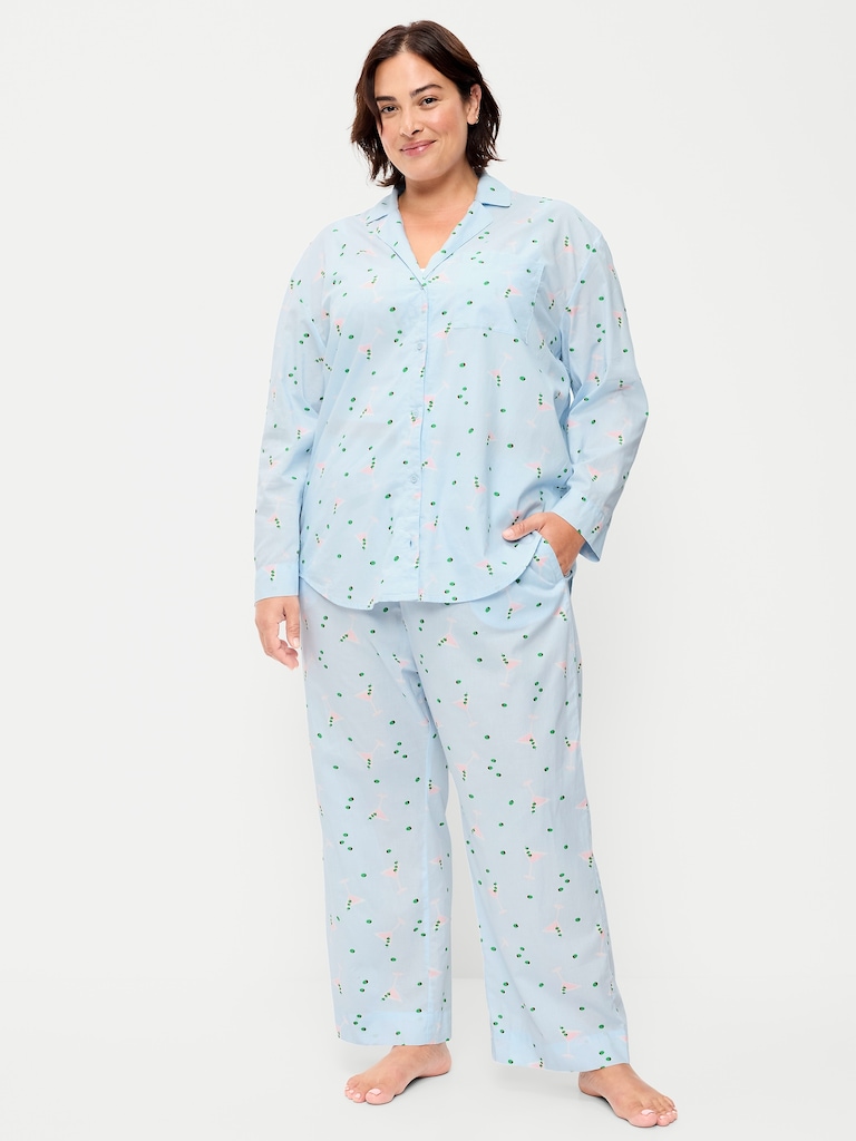 Poplin Pajama Pant Set