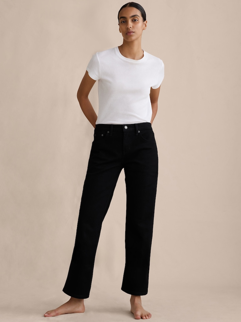 Low-Rise Kick-Straight Jean