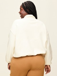 Oversized Half-Zip Cropped Fleece Sweatshirt