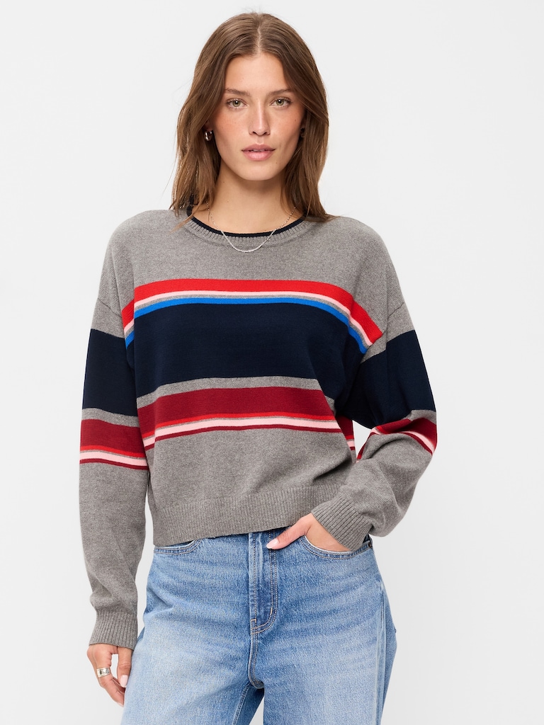 SoSoft Cotton Crew-Neck Cropped Sweater