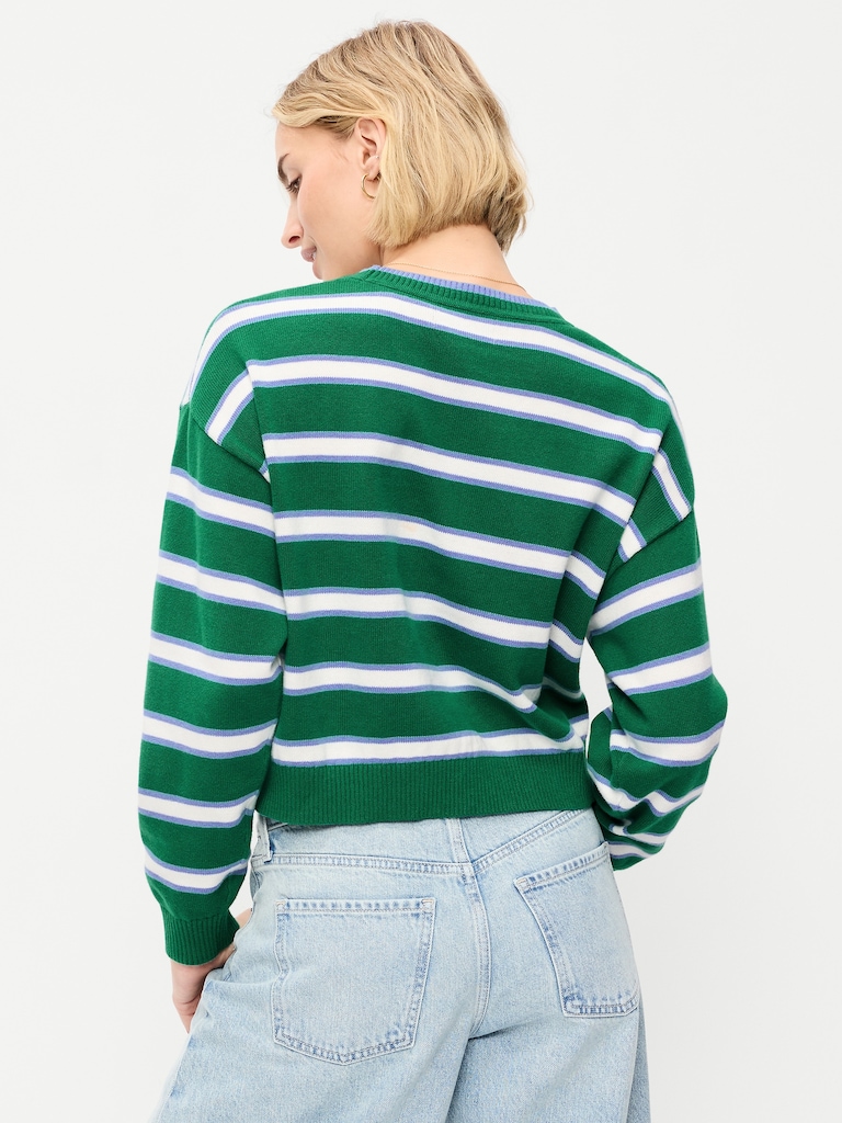 SoSoft Cotton Crew-Neck Cropped Sweater