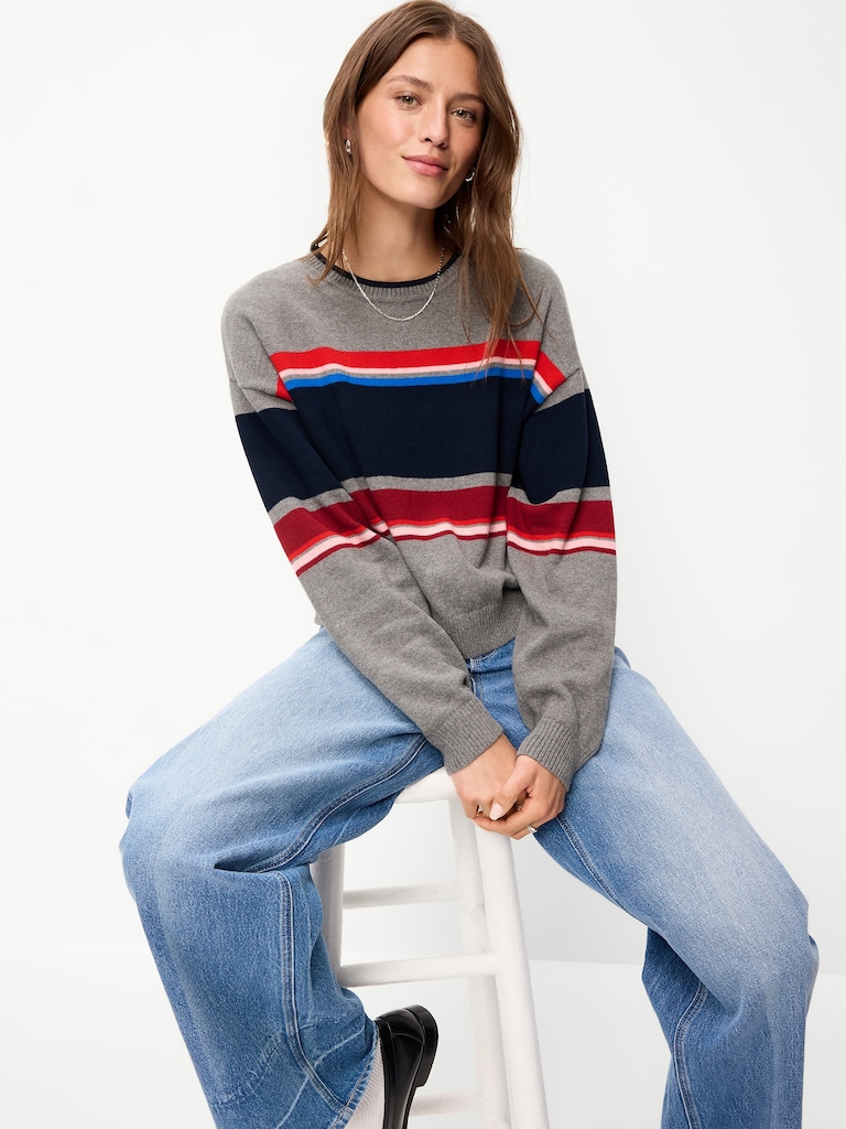 SoSoft Cotton Crew-Neck Cropped Sweater