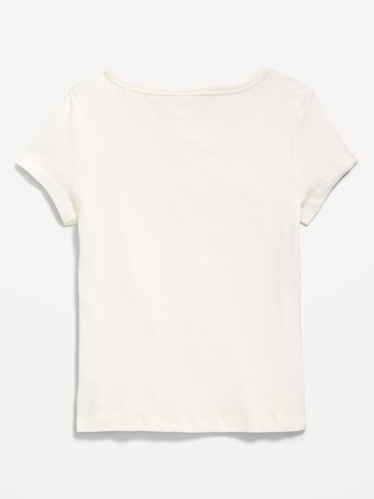 Haut henley à manches courtes pour fille