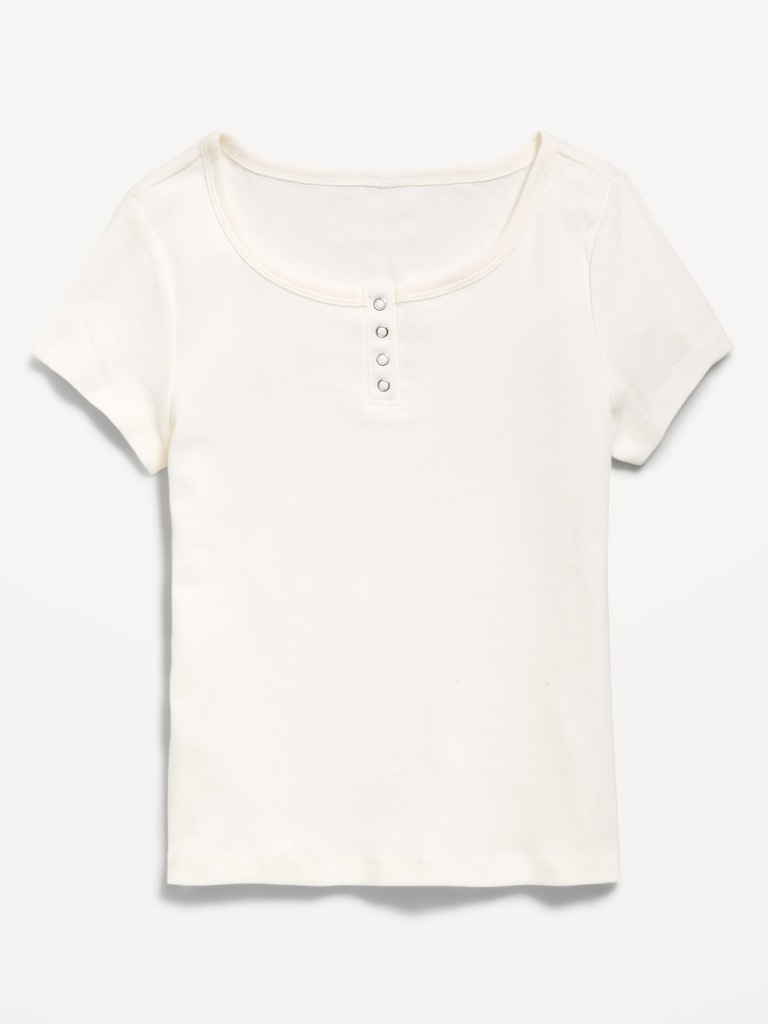 Haut henley à manches courtes pour fille