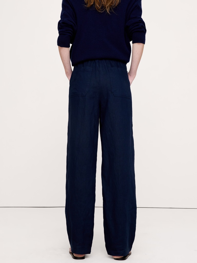 The Getaway Straight-Leg Pull-On Pant in Linen