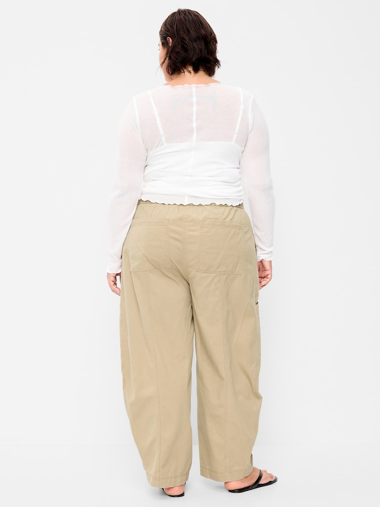 Mid-Rise Pull-On Utility Pants