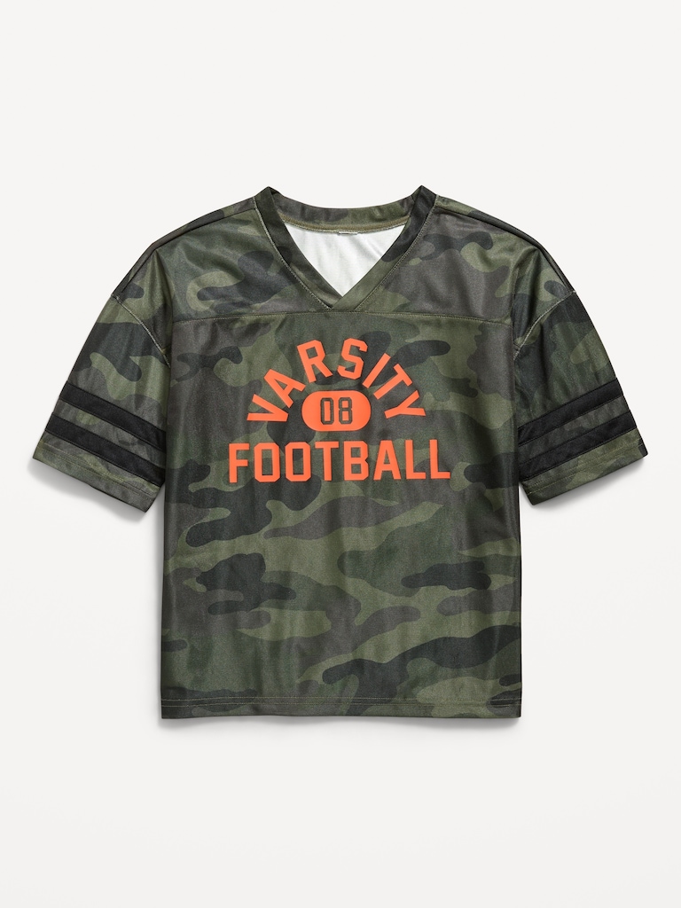 Oversized Football-Style Lifestyle Jersey T-Shirt for Boys