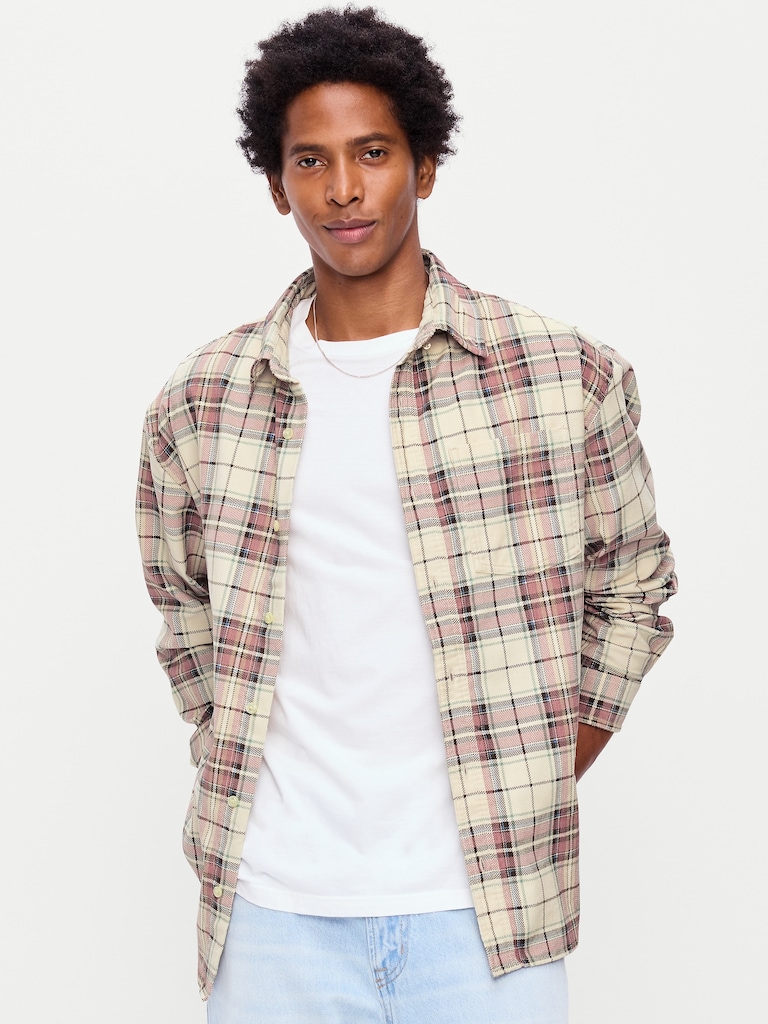 Chemise ample en velours côtelé à manches longues
